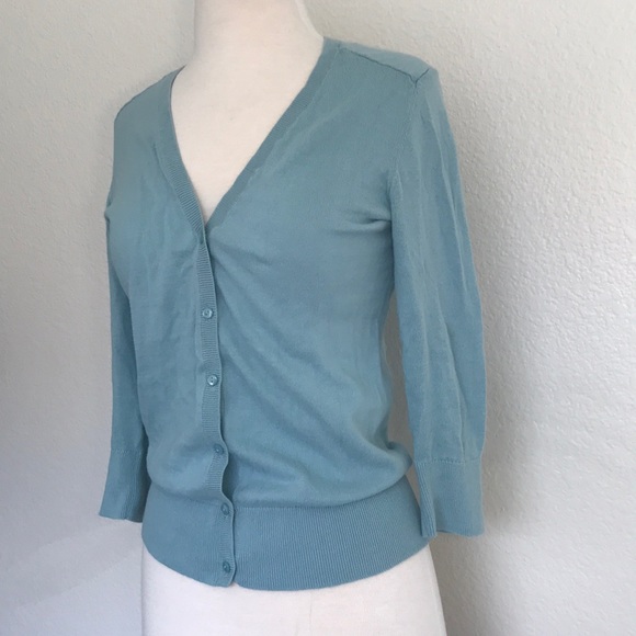 LOFT 3/4 Sleeve Signature VNeck Cardigan - Picture 2 of 4